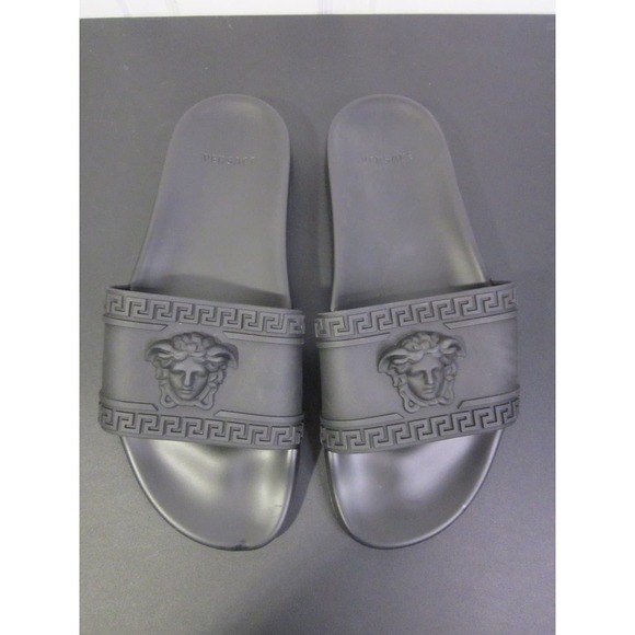Versace Palazzo pool slide black slide rubber NWOT IT 41 - Picture 14 of 14
